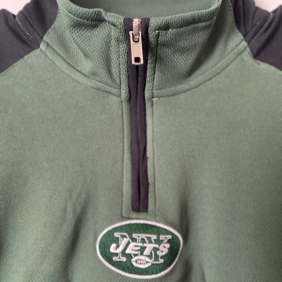 NFL Team Apparel New York Jets Quarter Zip Sweatshirt Youth Large - Picture 7 of 10